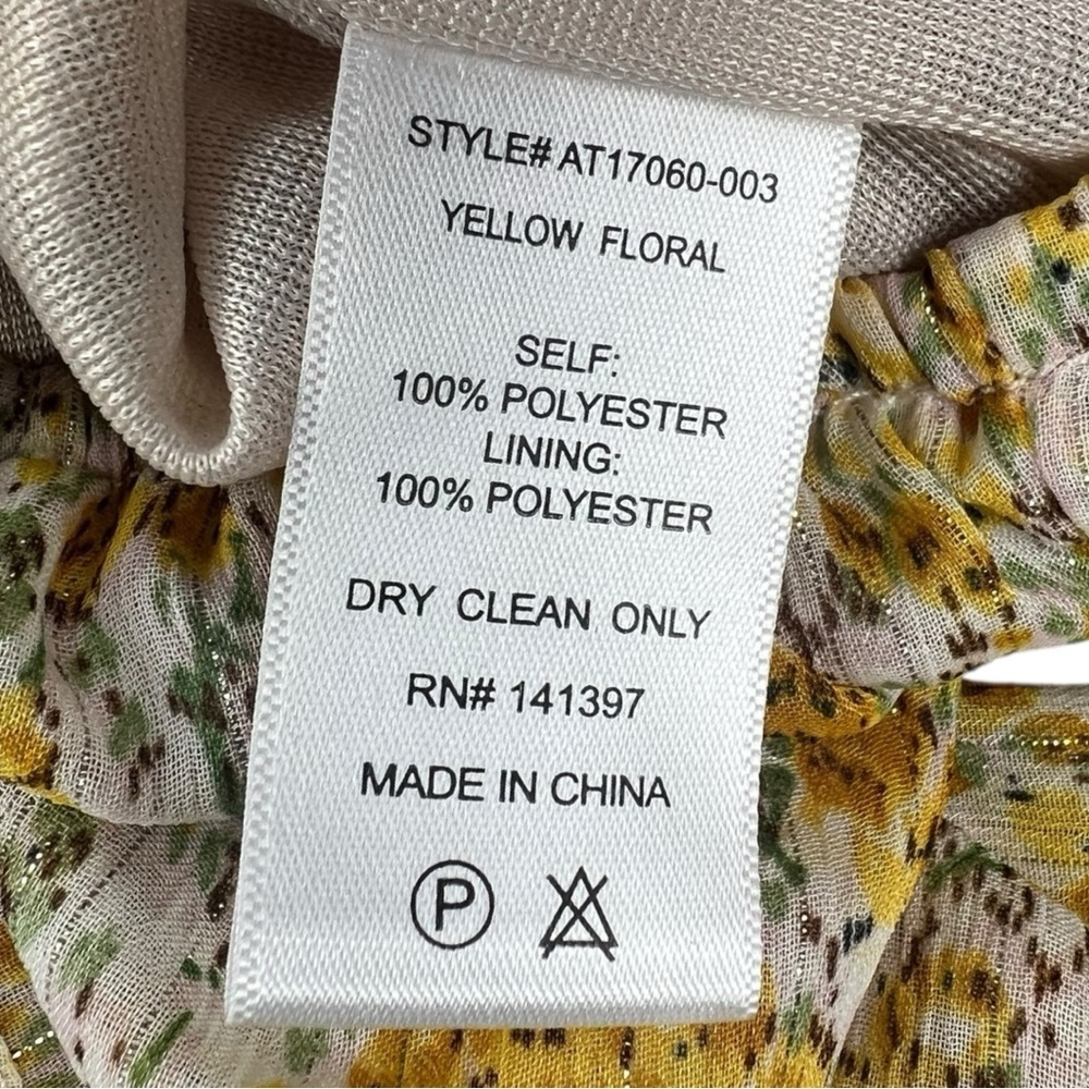 Astr The Label Ruffle One Shoulder Top In Yellow Floral Size M - Picture 8 of 9